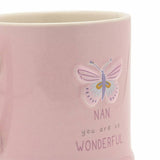 Widdop lilac ceramic mug with butterfly design 290ml, UK version
