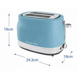 Russell Hobbs 2 slice toaster in retro blue, UK version