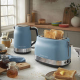 Russell Hobbs 2 slice toaster in retro blue, UK version