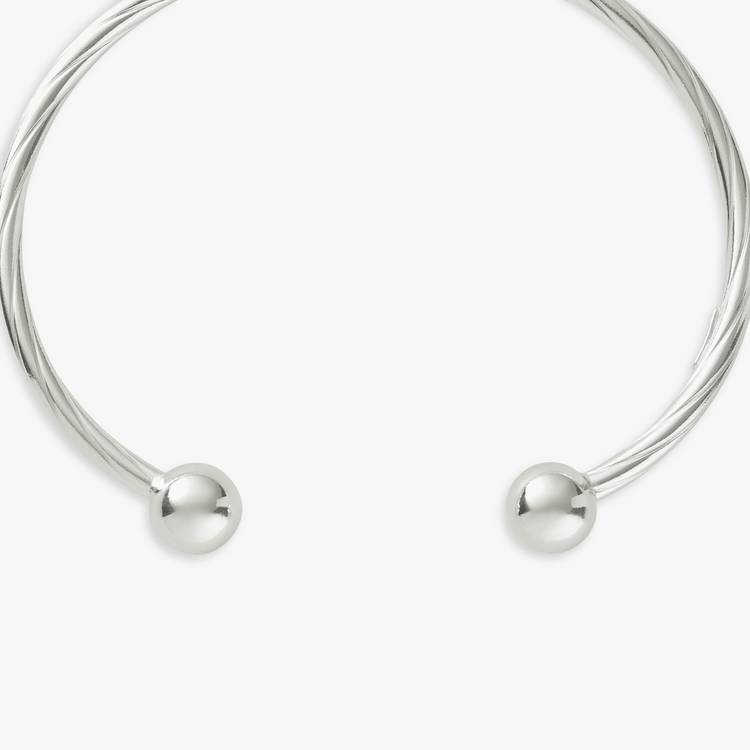 Revere sterling silver twisted torque bangle, imported from the UK