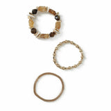 Freedom orange mixed beaded bracelets pack of 3 (British brand)