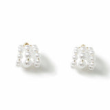 Freedom white pearl cluster stud earrings, imported from the UK