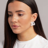 Freedom white pearl cluster stud earrings, imported from the UK