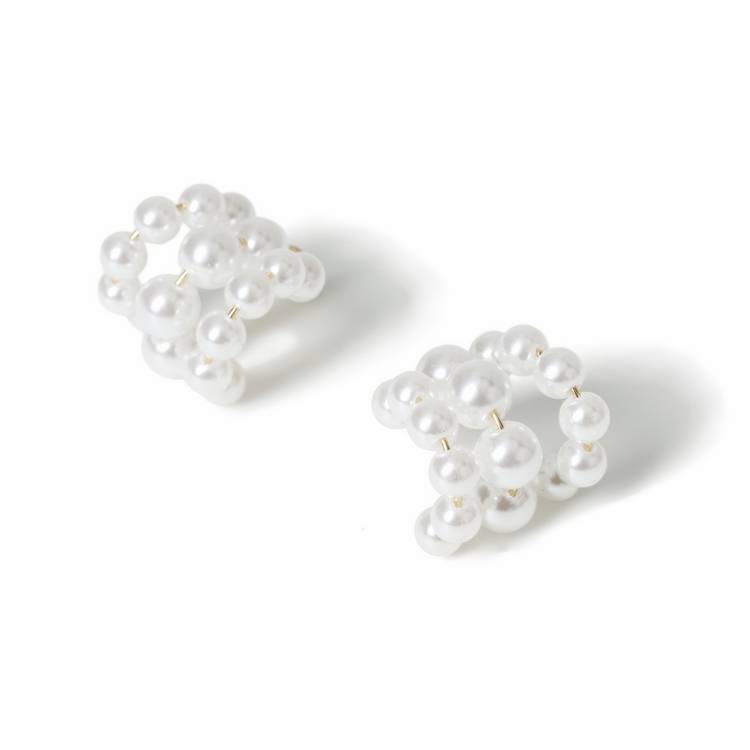 Freedom white pearl cluster stud earrings, imported from the UK