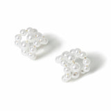 Freedom white pearl cluster stud earrings, imported from the UK