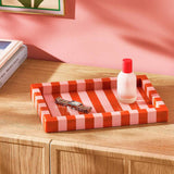 Argos Habitat Brights Stripe Resin Trinket Tray - Pink & Red- Buy online at McGrocer