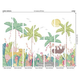 Origin Murals jungle animals pale green wall mural (British brand)
