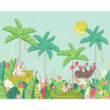 Origin Murals Jungle Animals Teal wall mural roll (British brand)