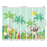 Origin Murals Jungle Animals Teal wall mural roll (British brand)