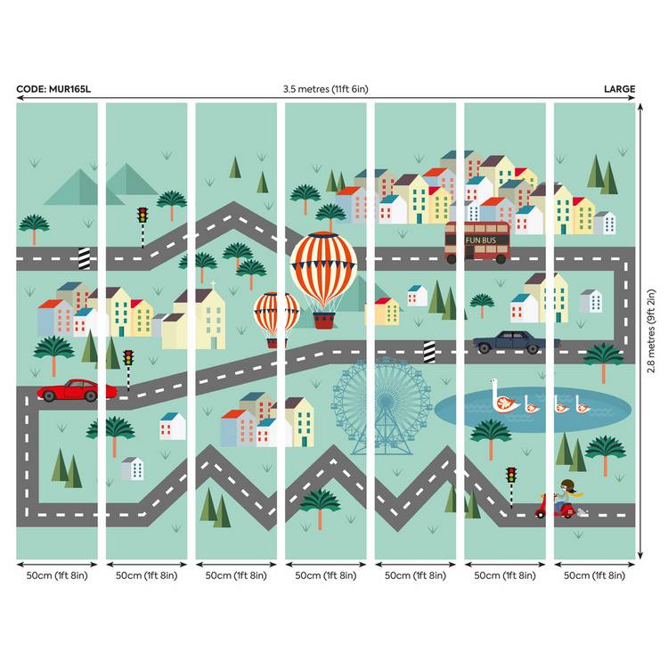 Origin Murals Mini Adventure multicolour wall mural, imported from the UK