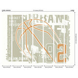 Origin Murals basketball wall mural grey abstract design imported from the UK