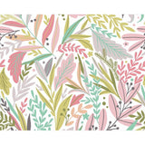 Origin Murals patterned leaves wall mural olive blush, UK version