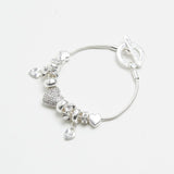 Lipsy crystal heart charm bracelet (British brand)
