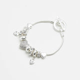 Argos Lipsy Sparkling Crystal Heart Charm Bracelet 17.5cm- Buy online at McGrocer