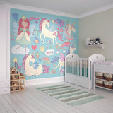 Origin Murals Princess Unicorn Blue wall mural, UK version