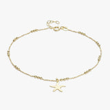 Argos Revere 9ct Gold Plated Sterling Silver Starfish Anklet 25.5cm- Buy online at McGrocer