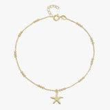 Revere 9ct gold plated starfish anklet 25.5cm (British brand)