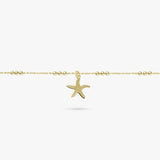 Revere 9ct gold plated starfish anklet 25.5cm (British brand)