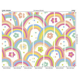 Origin Murals rainbow wobble coral pink wall mural - British product