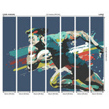 Origin Murals rugby player wall mural in blue - British product