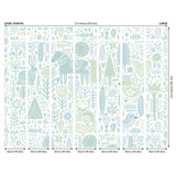 Origin Murals Scandi Forest Animal wall mural, teal blue - UK version