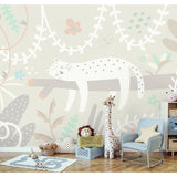 Origin Murals sleeping jungle leopard grey wall mural 50cm x 19.6m (British brand)