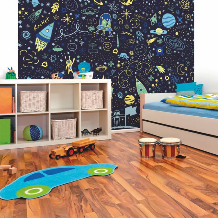Origin Murals Space Doodle wall mural, imported from the UK