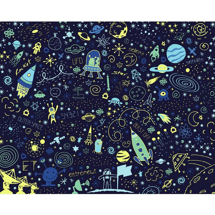 Origin Murals Space Doodle wall mural, imported from the UK