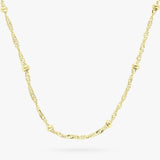 Argos Revere 9ct Gold Plated Silver Dotted Singapore Necklace 46cm- Buy online at McGrocer