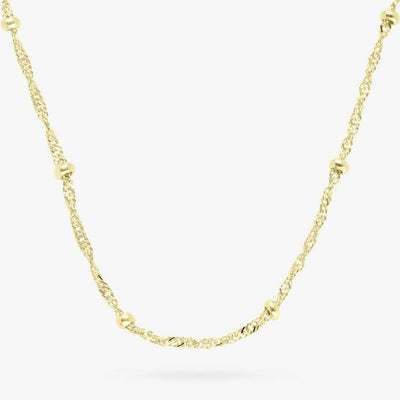 Argos Revere 9ct Gold Plated Silver Dotted Singapore Necklace 46cm- Buy online at McGrocer