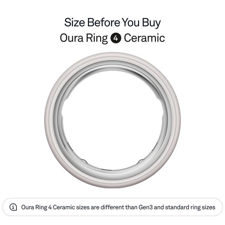 Oura Cloud ceramic smart ring size 4, imported from the UK