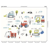 Origin Murals tractor diggers red wall mural, UK version