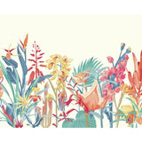 Origin Murals tropical foliage wall mural petrol and coral, imported from the UK