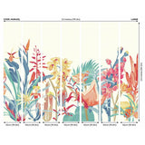 Origin Murals tropical foliage wall mural petrol and coral, imported from the UK