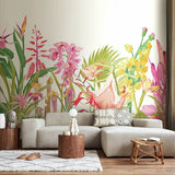 Argos Origin Murals Tropical Foliage Rose Pink Wall Mural- Buy online at McGrocer