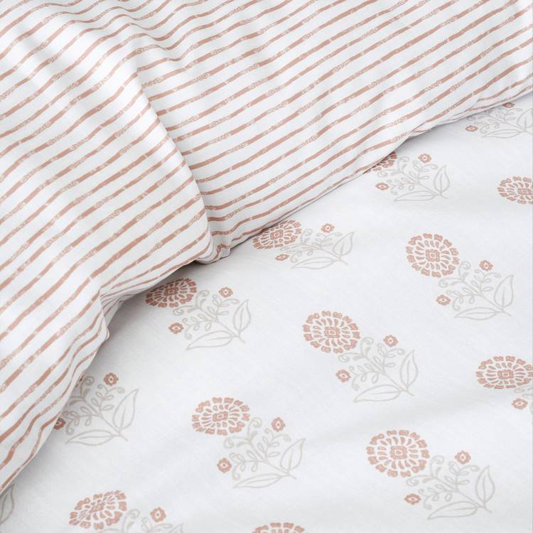 Pineapple Elephant double duvet set woodblock floral imported from the UK