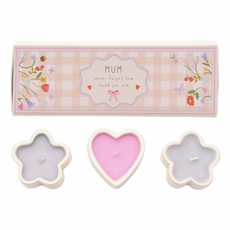 Widdop Love Life Mum candle gift set of 3, imported from the UK