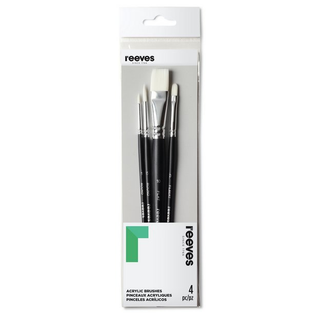 Reeves acrylic brush set pack of 4, imported from the UK