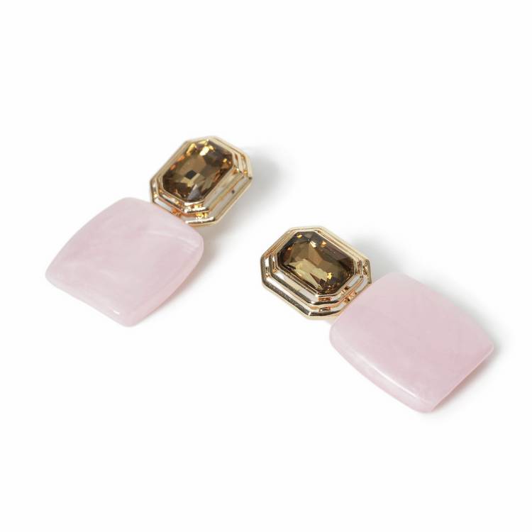 Freedom pink crystal drop earrings 40mm, imported from the UK
