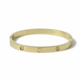 Argos Freedom Gold Tone Stainless Steel Heart and Crystal Bangle- Buy online at McGrocer