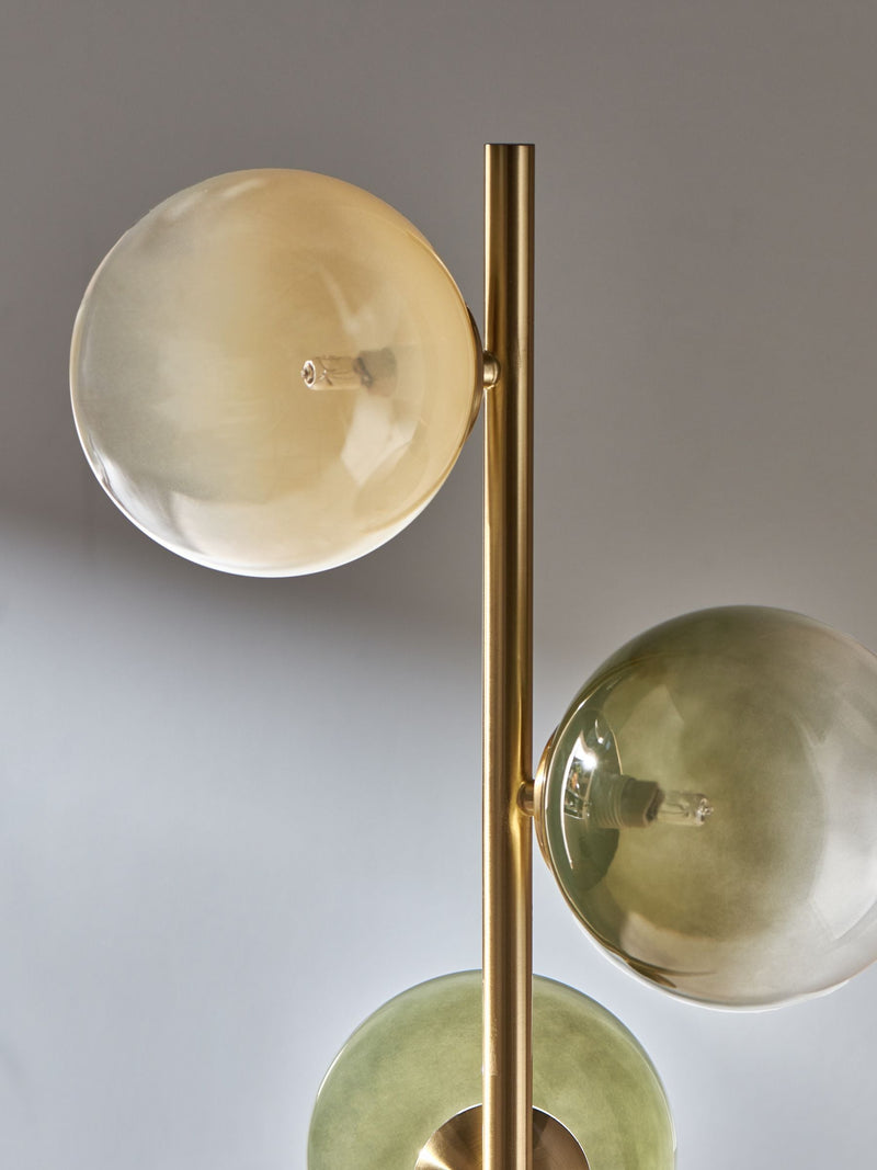 MADE.COM brass green ombre globe floor lamp, UK version