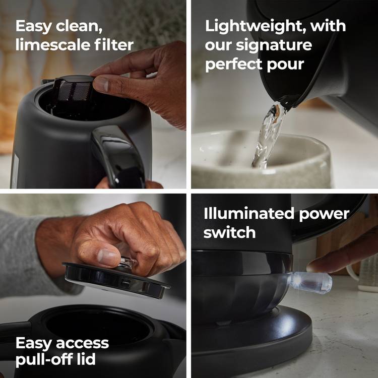 Kenwood Ripple Kettle black 1.5L - British product