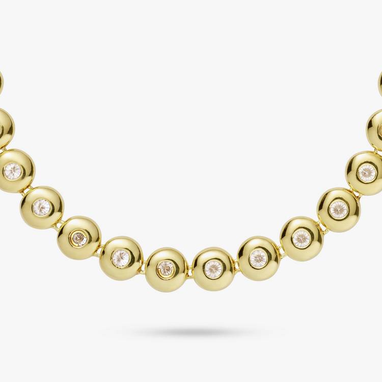 Revere 9ct gold plated CZ tennis bracelet 7.5 inch, imported from the UK
