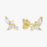 Revere gold plated marquise stud earrings, imported from the UK