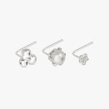 Revere nose stud set of 3 sterling silver (British brand)