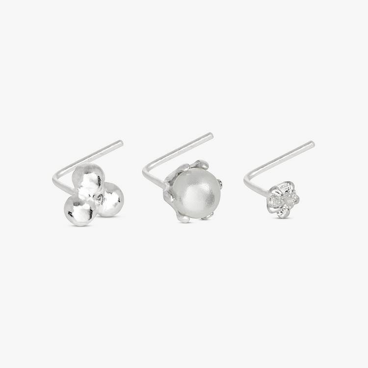 Revere nose stud set of 3 sterling silver (British brand)