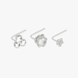 Revere nose stud set of 3 sterling silver (British brand)