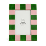 Habitat pink green checkerboard frame 4x6, imported from the UK
