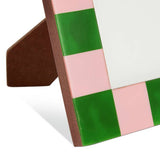 Habitat pink green checkerboard frame 4x6, imported from the UK