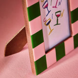 Habitat pink green checkerboard frame 4x6, imported from the UK